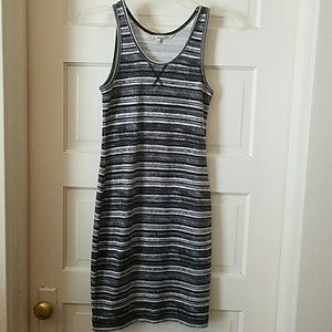 Rachel Roy Sleeveless Gray Striped Dress Small